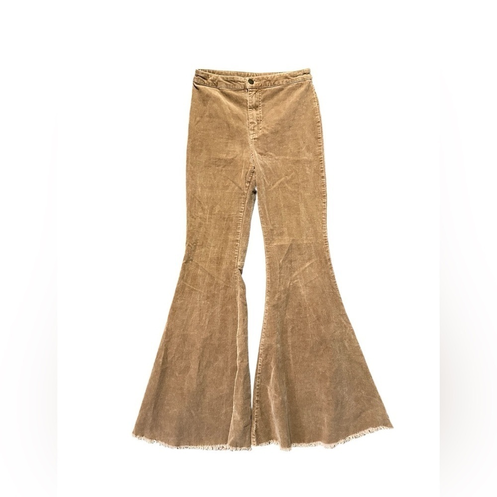 By Together Boutique Tan Corduroy Flare Pants Size Small - Picture 1 of 6